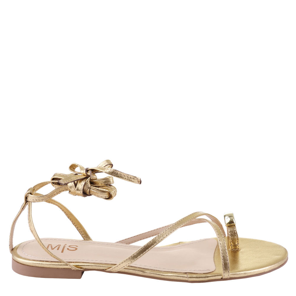 sandalia rasteira m|s amarracao cristal  ouro-1
